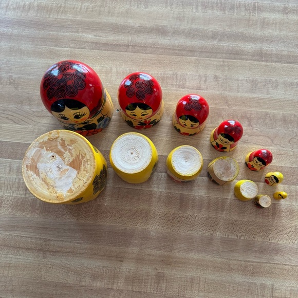 Russian Matryoshka Nesting Dolls 7-Piece Set Hand Painted Made in Russia - Picture 7 of 8